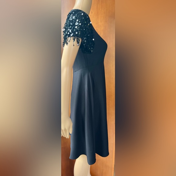 KATE SPADE NWOT Sequin Fringe Black Swing Dress Size 0 - Picture 10 of 15